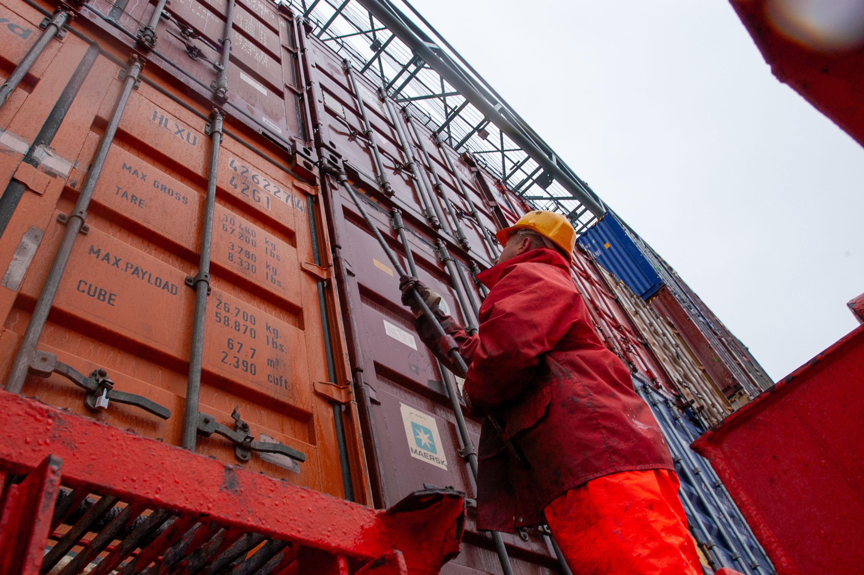 Logistics crew completing a training module on site